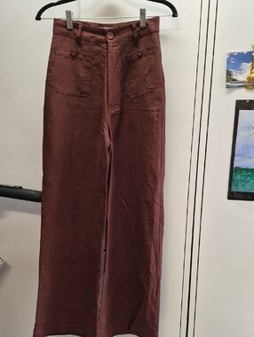 ROLLA'S Women's Wide-Leg Chinos in Deep Brown